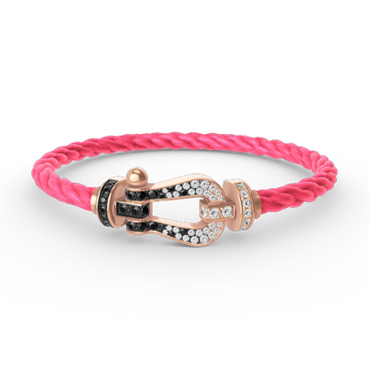 [Vera Jewelry]FORCE LARGE HORSESHOE BLACK WHITE DIAMOND BRACELET ROSE GOLD