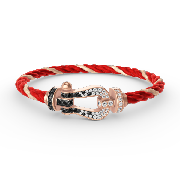[Vera Jewelry]FORCE LARGE HORSESHOE BLACK WHITE DIAMOND BRACELET ROSE GOLD