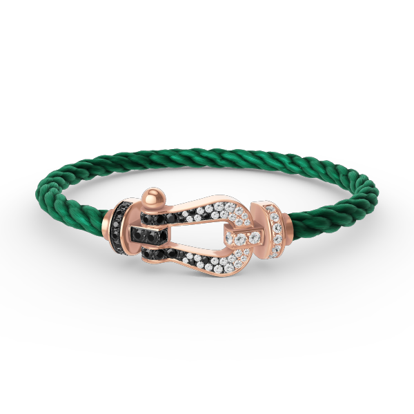 [Vera Jewelry]FORCE LARGE HORSESHOE BLACK WHITE DIAMOND BRACELET ROSE GOLD
