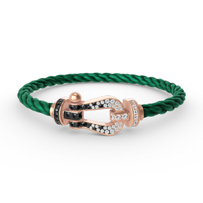 [Vera Jewelry]FORCE LARGE HORSESHOE BLACK WHITE DIAMOND BRACELET ROSE GOLD