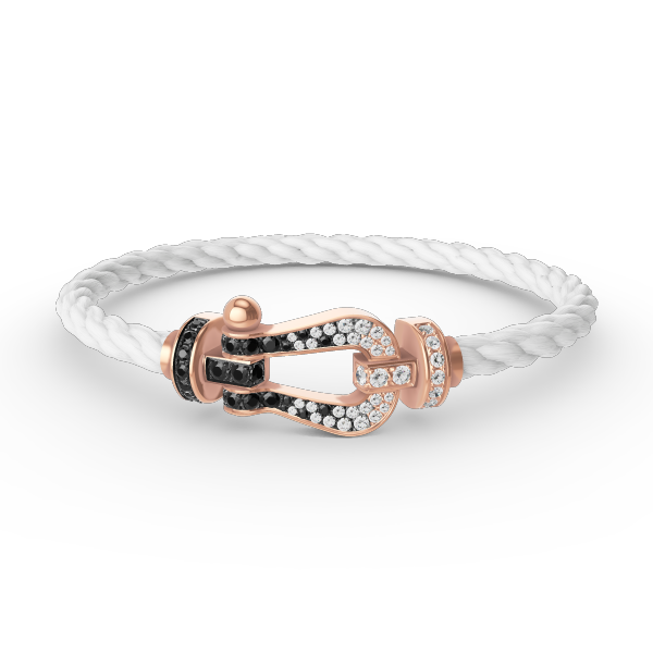 [Vera Jewelry]FORCE LARGE HORSESHOE BLACK WHITE DIAMOND BRACELET ROSE GOLD