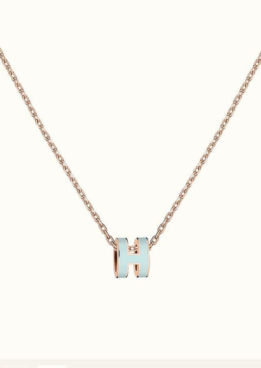 [Vera Jewelry]POP H LIGHT BLUE NECKLACE