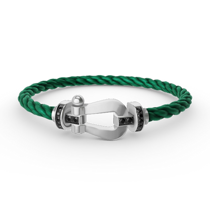 [Vera Jewelry]FORCE LARGE HORSESHOE BLACK DIAMOND BRACELET SILVER