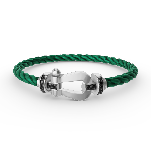 [Vera  Jewelry]FORCE LARGE HORSESHOE BLACK DIAMOND BRACELET SILVER