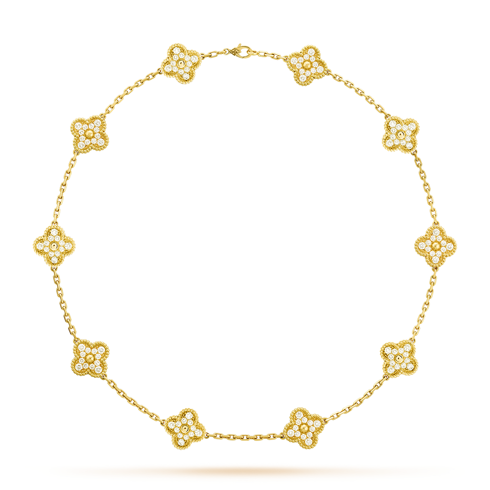 [Vera  Jewelry]CLOVER 10 MOTIFS DIAMOND NECKLACE