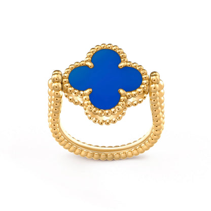 [Vera  Jewelry]CLOVER RIVERSIBLE BLUE AGATE RING