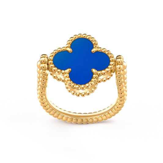 [Vera  Jewelry]CLOVER RIVERSIBLE BLUE AGATE RING
