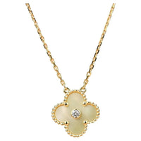 [Vera Jewelry]CLOVER 15MM DIAMOND GOLD MOTHER OF PEARL NECKLACE