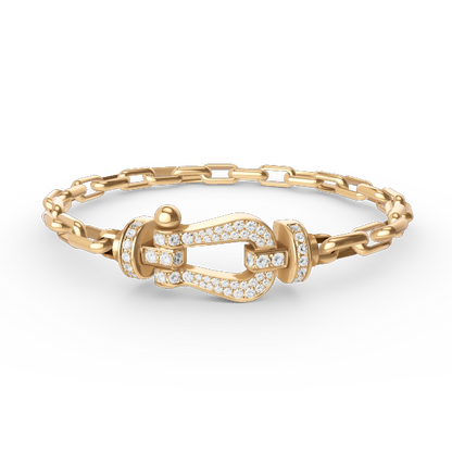 [Vera  Jewelry]FORCE LARGE HORSESHOE CLASP  METAL BRACELET
