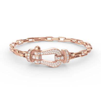[Vera  Jewelry]FORCE LARGE HORSESHOE CLASP  METAL BRACELET