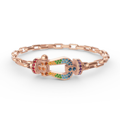 [Vera  Jewelry]FORCE LARGE HORSESHOE CLASP  METAL BRACELET