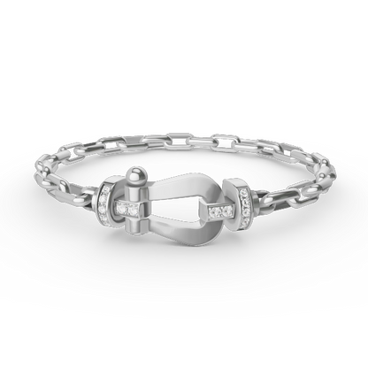 [Vera  Jewelry]FORCE LARGE HORSESHOE CLASP  METAL BRACELET