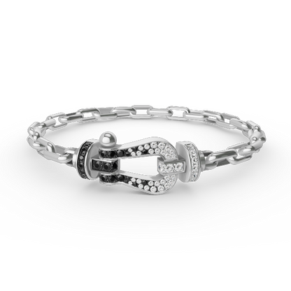 [Vera  Jewelry]FORCE LARGE HORSESHOE CLASP  METAL BRACELET
