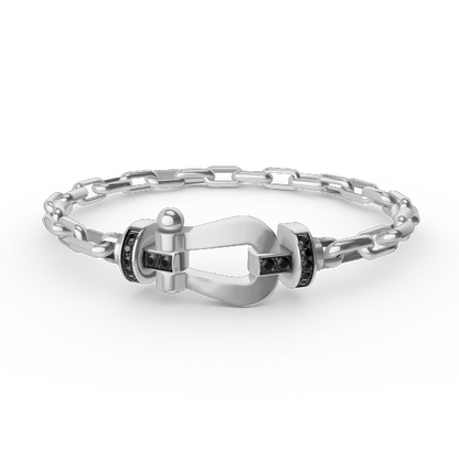 [Vera  Jewelry]FORCE LARGE HORSESHOE CLASP  METAL BRACELET