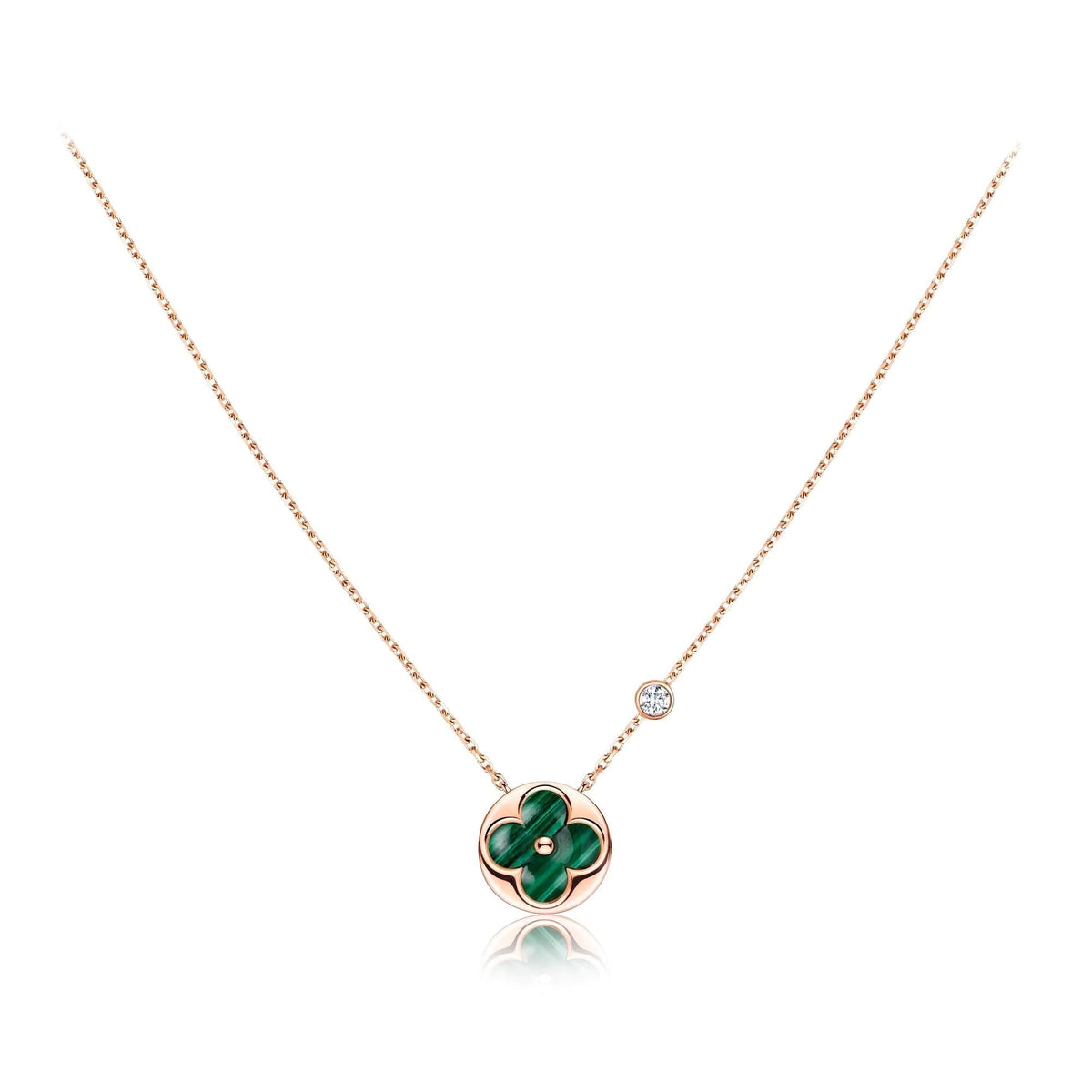 [Vera  Jewelry]SUN PEDANT PINK GOLD 1 DIAMOND NECKLACE
