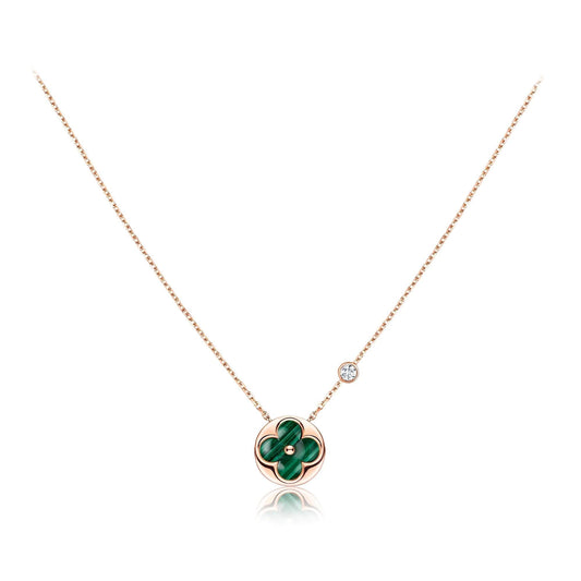 [Vera  Jewelry]SUN PEDANT PINK GOLD 1 DIAMOND NECKLACE