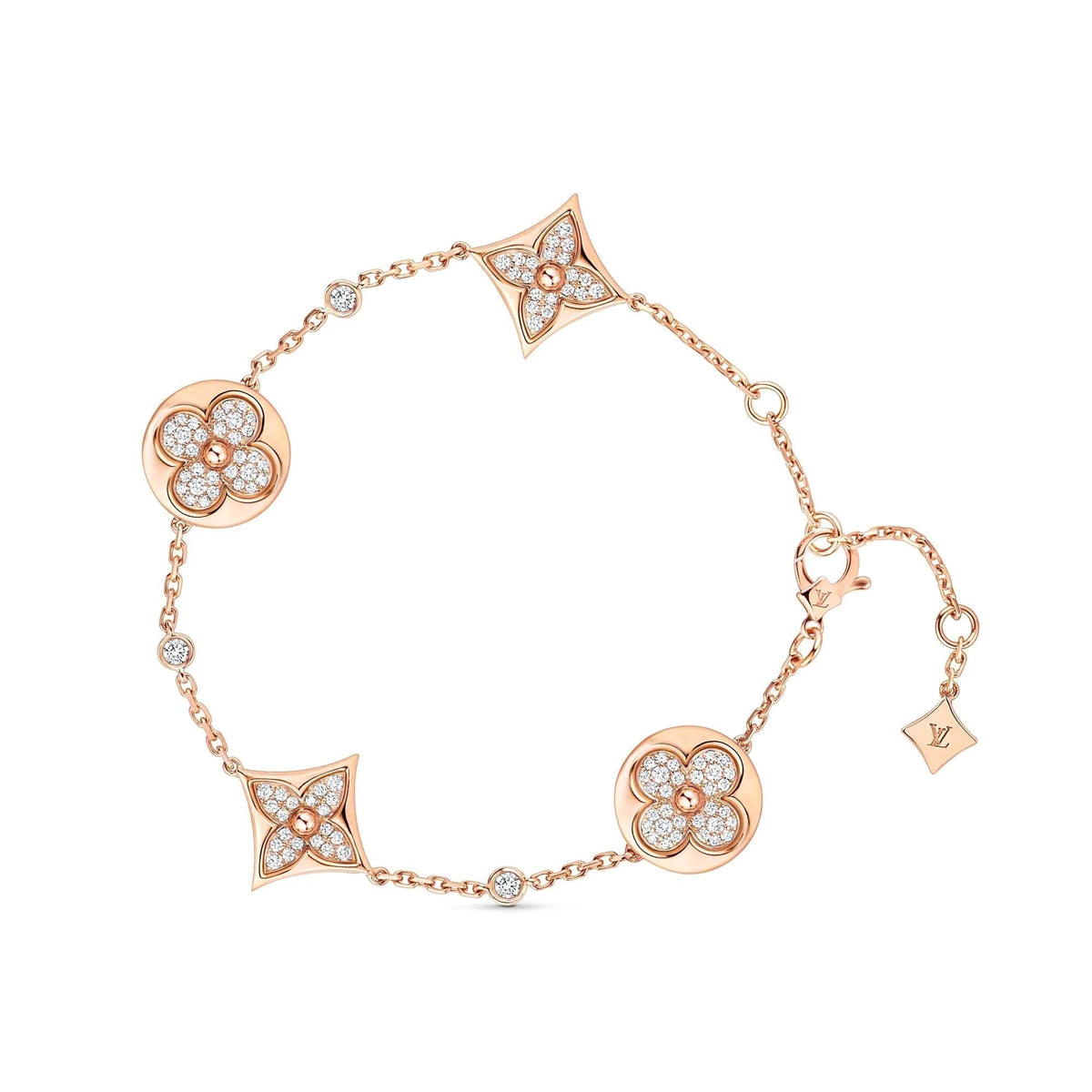 [Vera  Jewelry]STAR AND SUN 4 MOTIFS GOLD DIAMONDS BRACELET