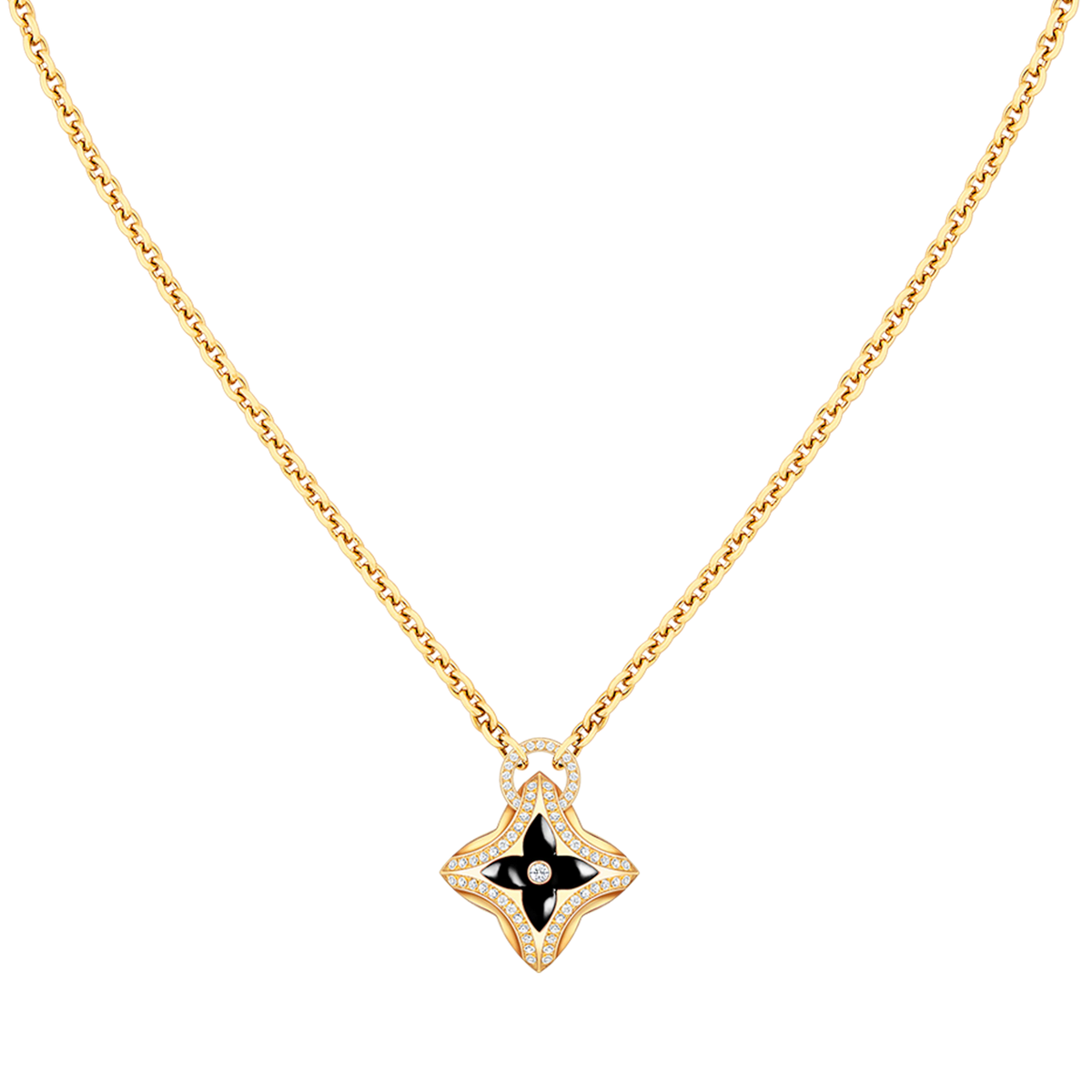 [Vera  Jewelry]STAR PEDANT PINK GOLD DIAMOND NECKLACE