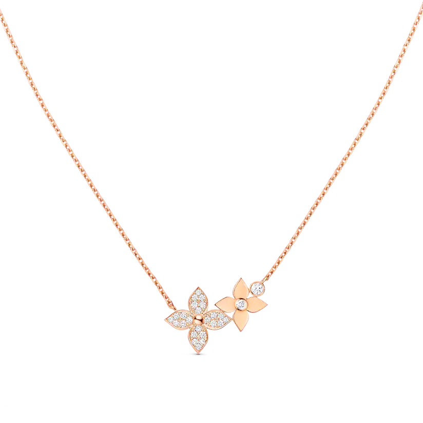 [Vera Jewelry]STAR BLOSSOM NECKLACE PINK GOLD DIAMONDS