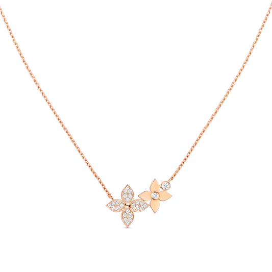 [Vera Jewelry]STAR BLOSSOM NECKLACE PINK GOLD DIAMONDS