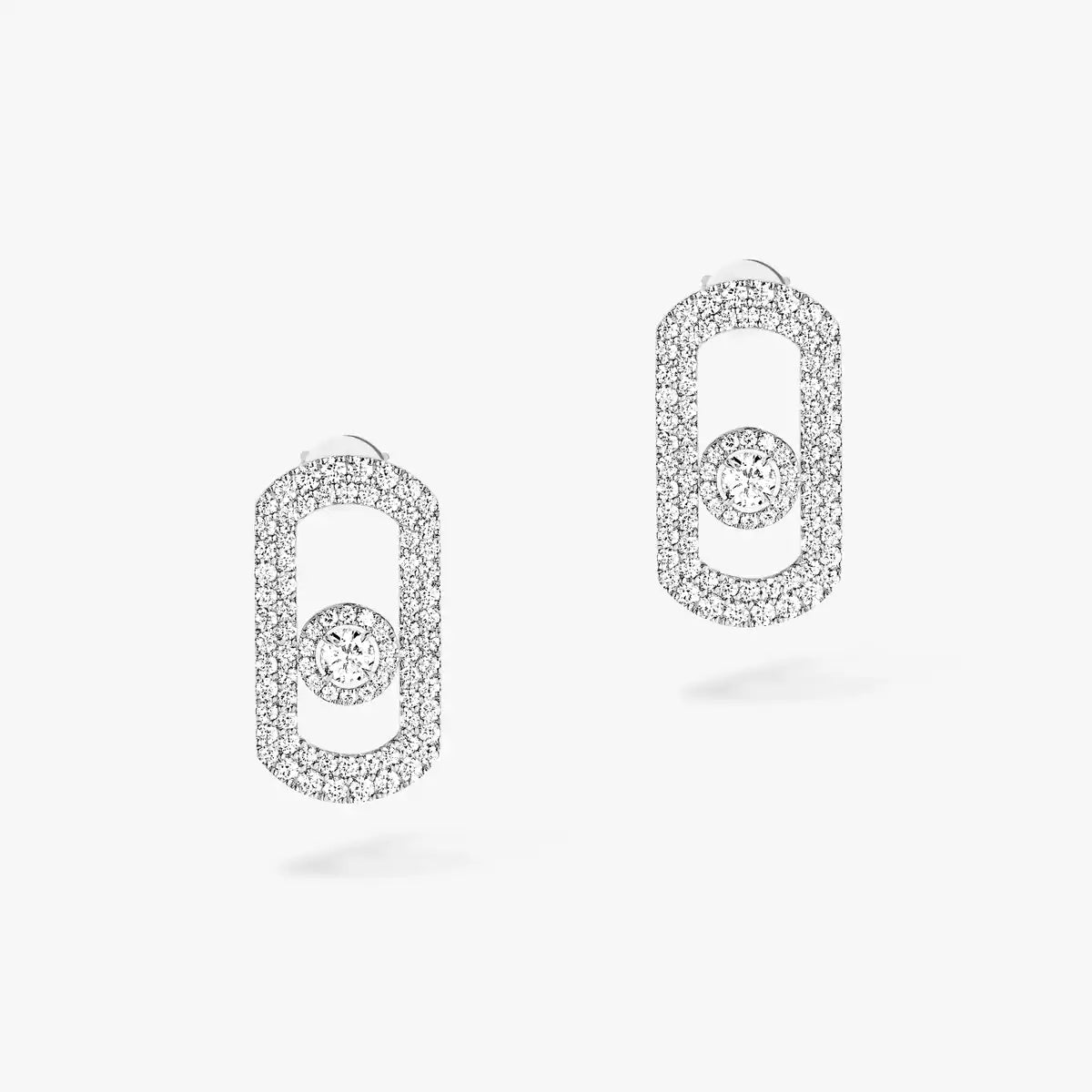 [Vera  Jewelry]So Move Pave_-Set Diamond Earrings in Silver