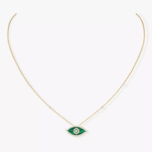 [Vera Jewelry]Lucky Eye Diamond Necklace in Rose Gold and Turquoise