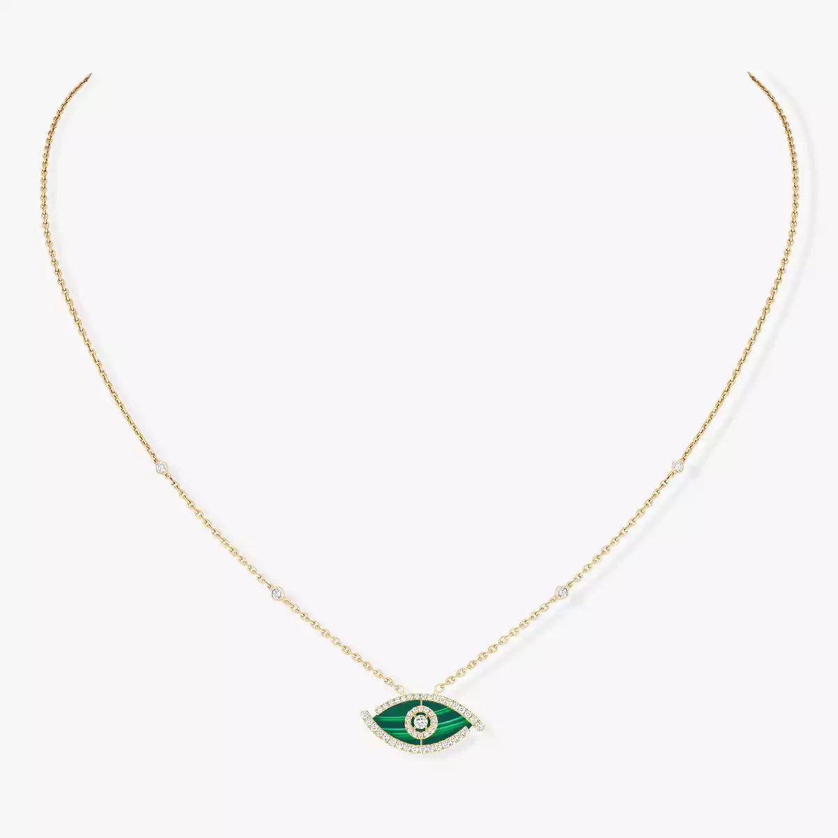 [Vera  Jewelry]Lucky Eye Diamond Necklace in Rose Gold and Turquoise
