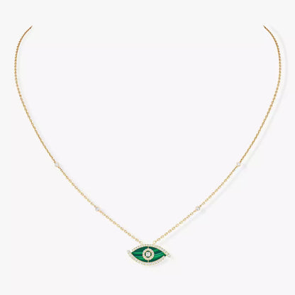 [Vera  Jewelry]Lucky Eye Diamond Necklace in Rose Gold and Turquoise
