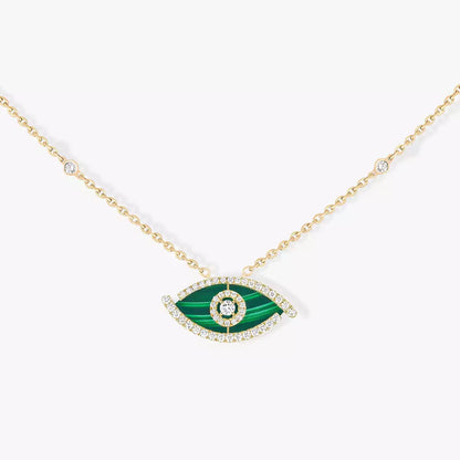 [Vera  Jewelry]Lucky Eye Diamond Necklace in Rose Gold and Turquoise