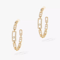 [Vera Jewelry]Move Link Diamond Hoop Earrings
