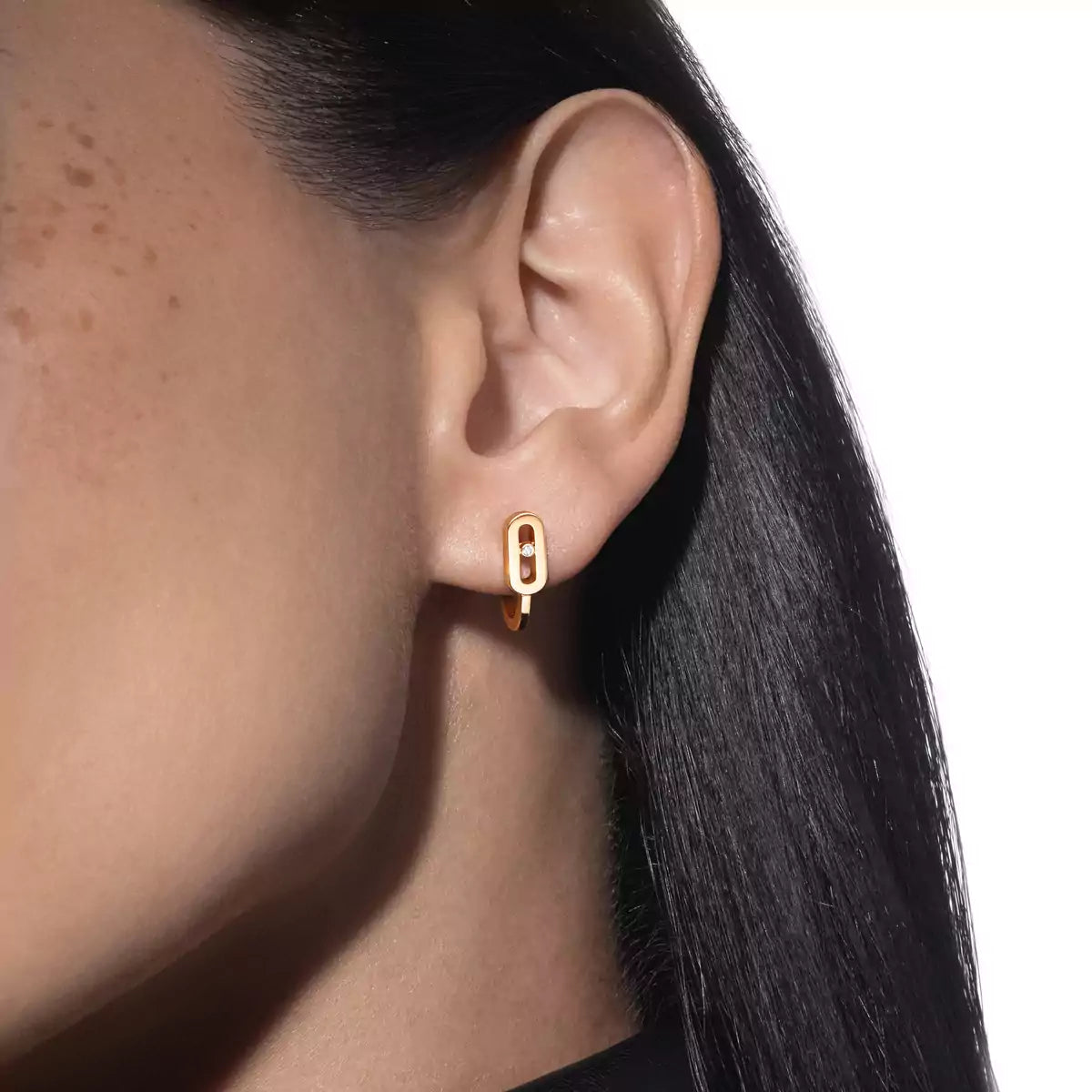 [Vera Jewelry]Diamond Mini Hoop Earrings Move Classique