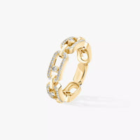 [Vera Jewelry]Move Link Pave_-Set Diamond Ring in Gold