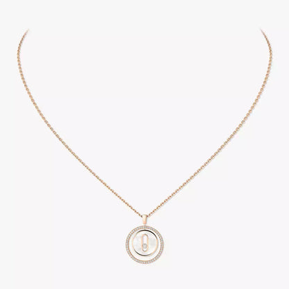 [Vera Jewelry]Lucky Move Diamond Necklace in Rose Gold and White Mother-of-Pearl
