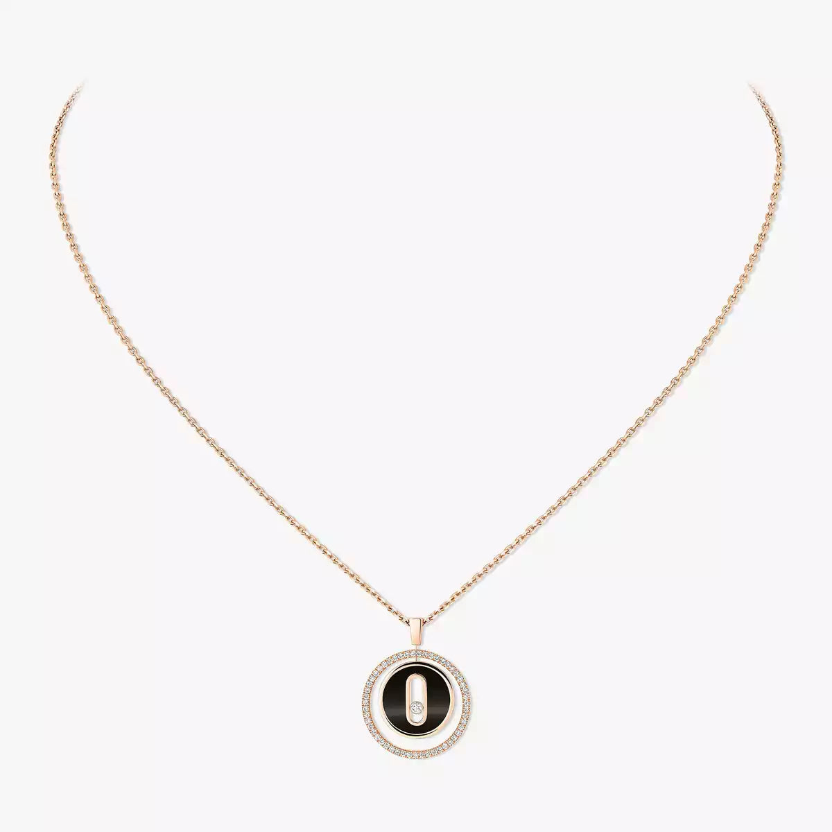[Vera Jewelry]Lucky Move Diamond Necklace in Rose Gold and White Mother-of-Pearl