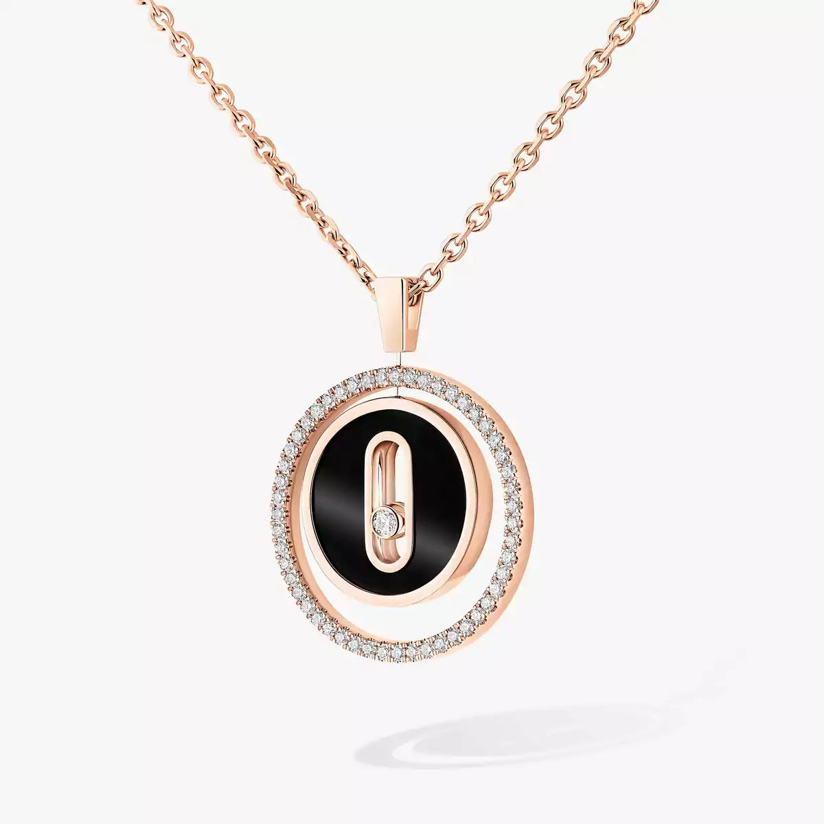 [Vera Jewelry]Lucky Move Diamond Necklace in Rose Gold and White Mother-of-Pearl