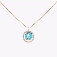 [Vera Jewelry]Lucky Move Diamond Necklace in Rose Gold and White Mother-of-Pearl