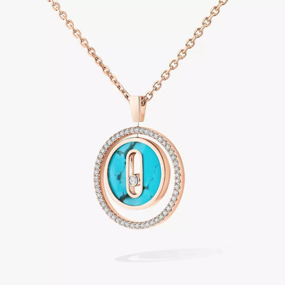 [Vera Jewelry]Lucky Move Diamond Necklace in Rose Gold and White Mother-of-Pearl