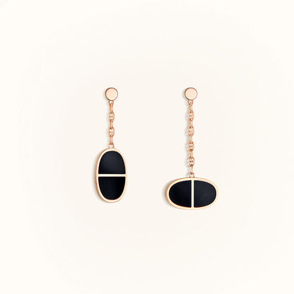 [Vera Jewelry]CHAINE VERSO BLACK CERAMIC EARRINGS