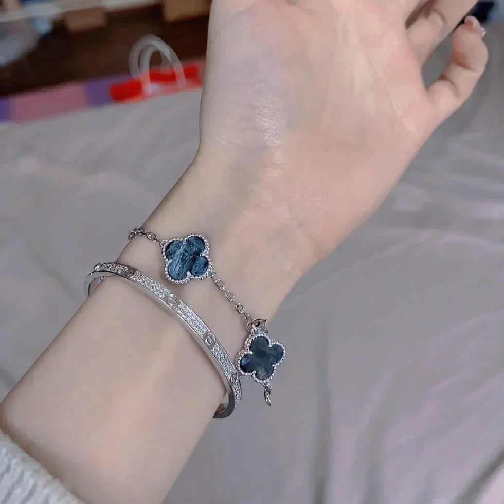 [Vera  Jewelry]LUCKY CLOVER 5-MOTIF BRACELET - PIETERSITE COLLECTION