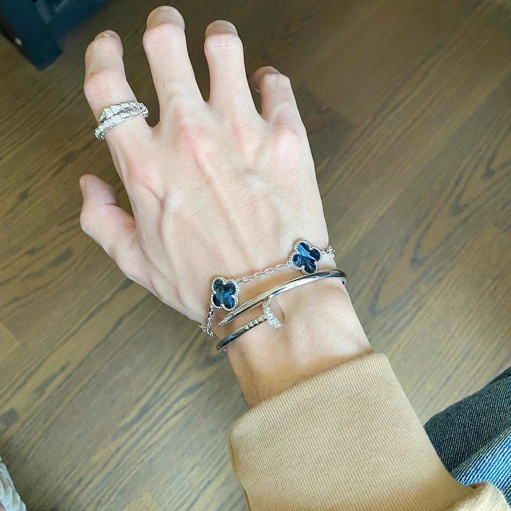 [Vera  Jewelry]LUCKY CLOVER 5-MOTIF BRACELET - PIETERSITE COLLECTION