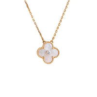 [Vera Jewelry]CLOVER 15MM DIAMOND WHITE FRITILLARIA NECKLACE