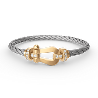 [Vera Jewelry]FORCE LARGE HORSESHOE HALF DIAMOND BRACELET GOLD