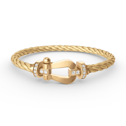 [Vera  Jewelry]FORCE LARGE HORSESHOE HALF DIAMOND BRACELET GOLD