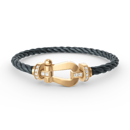 [Vera Jewelry]FORCE LARGE HORSESHOE HALF DIAMOND BRACELET GOLD