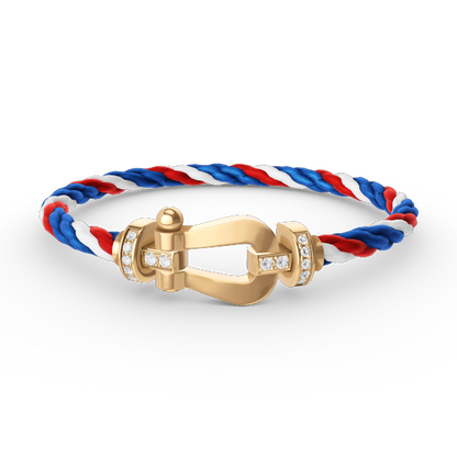 [Vera Jewelry]FORCE LARGE HORSESHOE HALF DIAMOND BRACELET GOLD