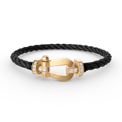 [Vera  Jewelry]FORCE LARGE HORSESHOE HALF DIAMOND BRACELET GOLD