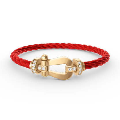 [Vera Jewelry]FORCE LARGE HORSESHOE HALF DIAMOND BRACELET GOLD