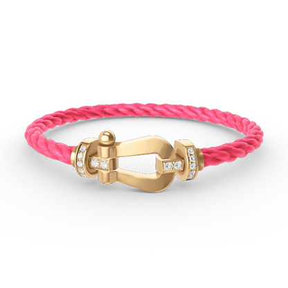 [Vera  Jewelry]FORCE LARGE HORSESHOE HALF DIAMOND BRACELET GOLD