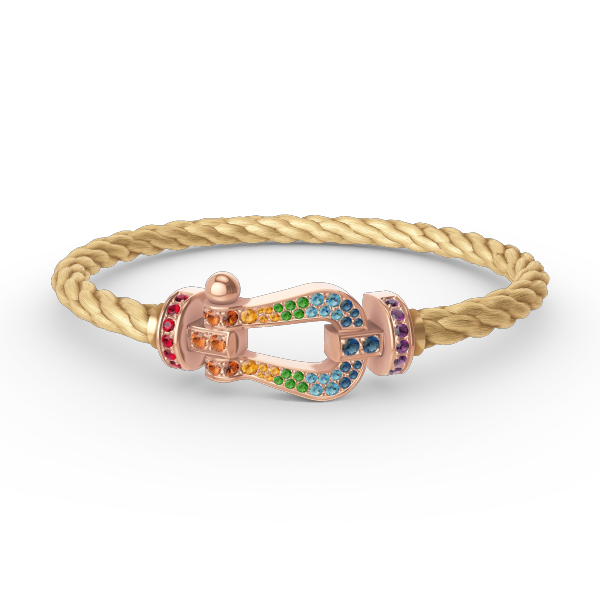 [Vera Jewelry]FORCE LARGE HORSESHOE  COLORED DIAMOND BRACELET ROSE GOLD