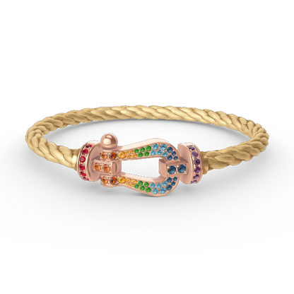 [Vera Jewelry]FORCE LARGE HORSESHOE  COLORED DIAMOND BRACELET ROSE GOLD